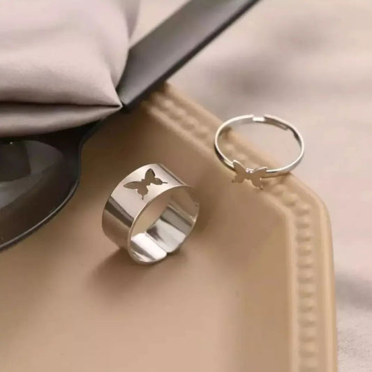 Butterfly Couple Ring Set