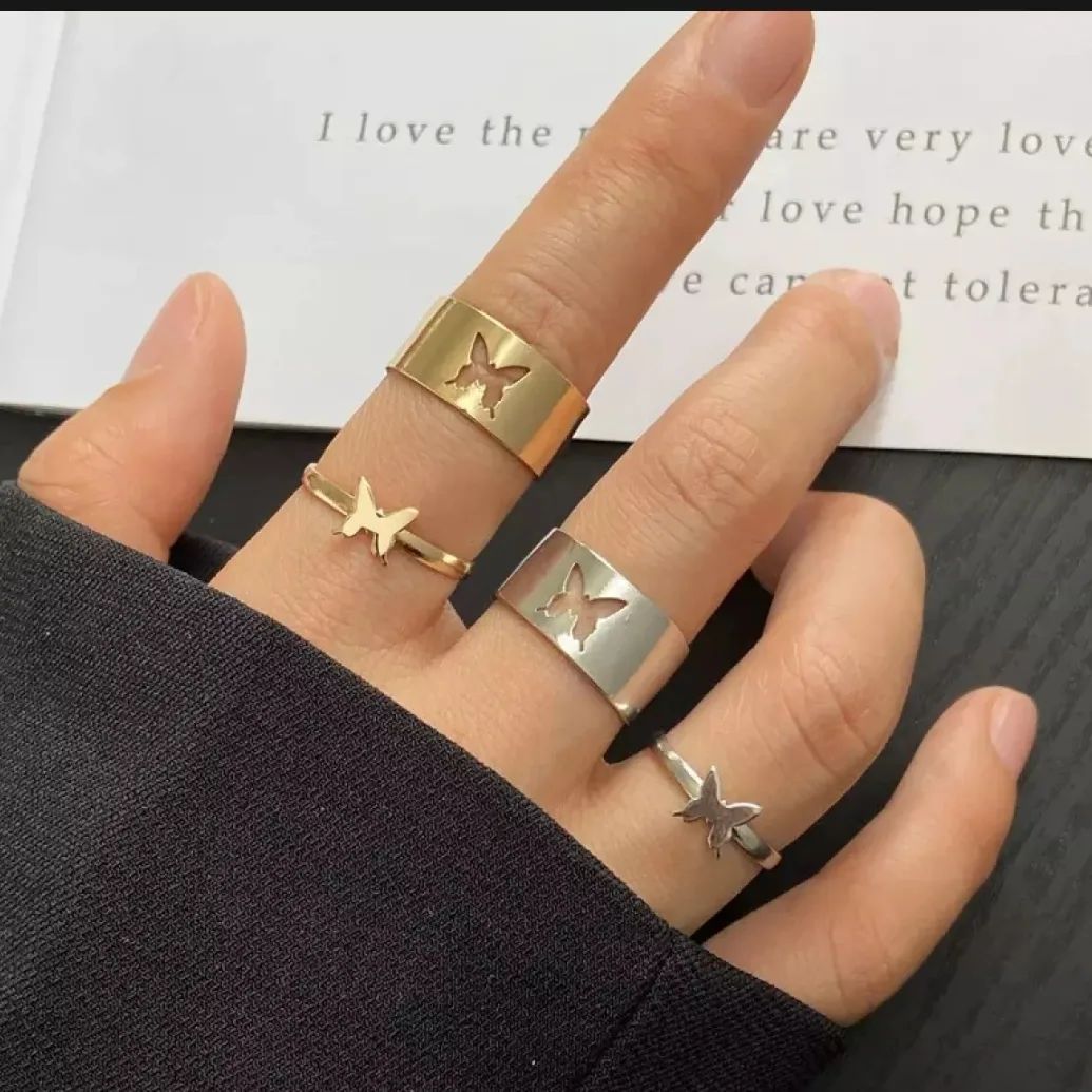 Butterfly Couple Ring Set