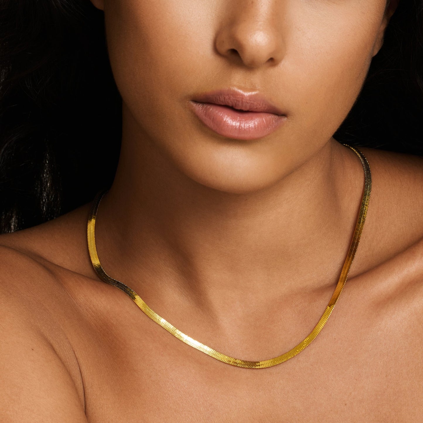 Odette Herringbone Chain Necklace