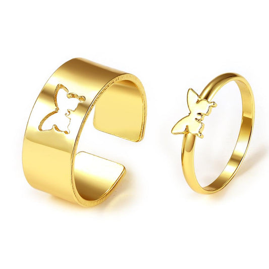 Butterfly Couple Ring Set