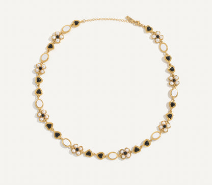 Pearl & Onyx Collar Necklace